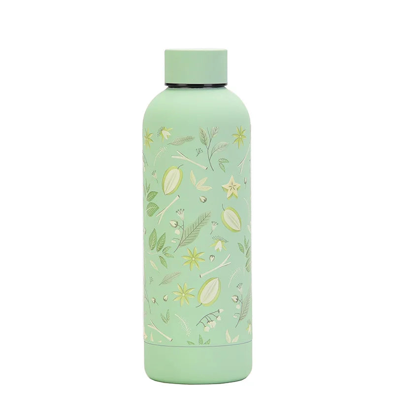 Stainless Steel Insulated Cup, 3-Dimensional Fruit Cup, Simple Tumbler, Outdoor Small Mouth Sports Water Bottle