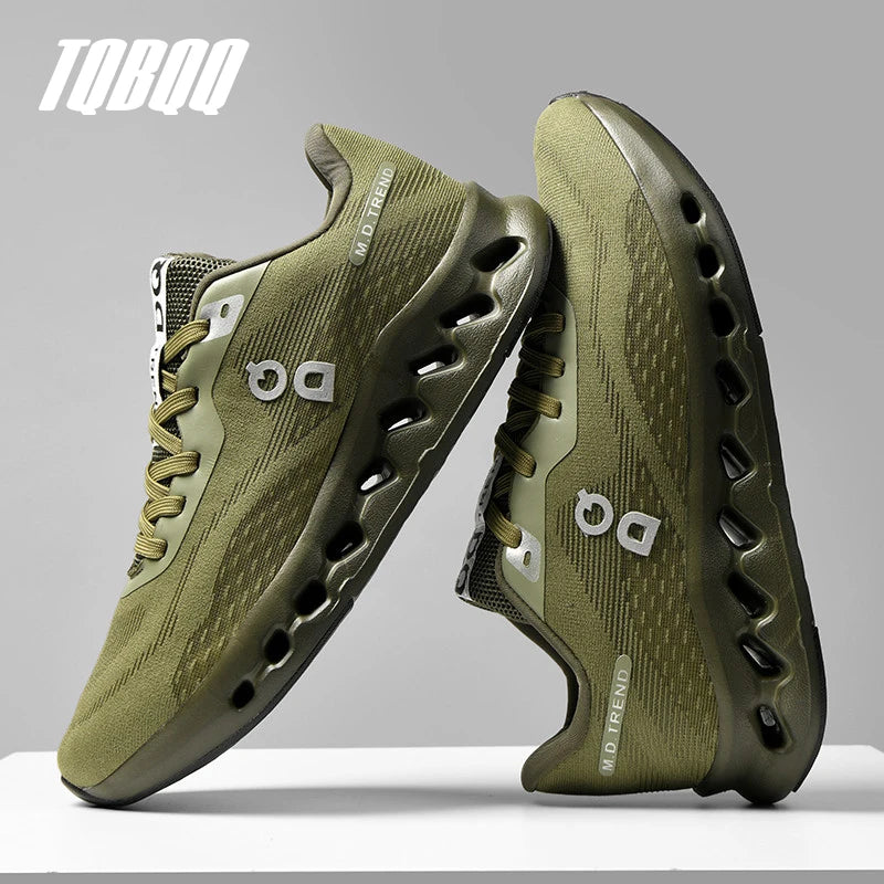 Men's Cushioned Running Shoes Energy Return Breathable Knit Arch Support Shock Absorption Marathon Women Casual Sneakers