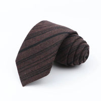 Mens Ties 7cm Classic Cotton Handmade Skinny Grey Brown Striped  Neckties Narrow Collar Slim Plaid Casual Tie Accessories Gift