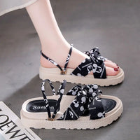 Sandals for Women Platform Strappy Orthopedic Summer New Comfortable Roman Sandals Woman Butterfly Flat-heeled Shoes Trend 2024