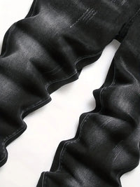 Men's Stretchy Denim Jeans For Men Simple Slim Casual Straight Fashion Classic Pants Cargo Denim Jeans Solid Streetwear Trousers