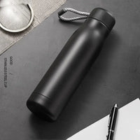 JUSTINLAU 400/550ML Thermo Bottle Vacuum Flasks with Rope Stainless Steel Outdoor Travel Cups Portable Thermal Water Bottles
