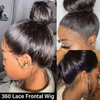 Invisi Strap 360 Glueless Full Lace Front Wigs Human Hair HD Straight 13x4 Lace Frontal Wig Pre Plucked Drawstring Wig for Women