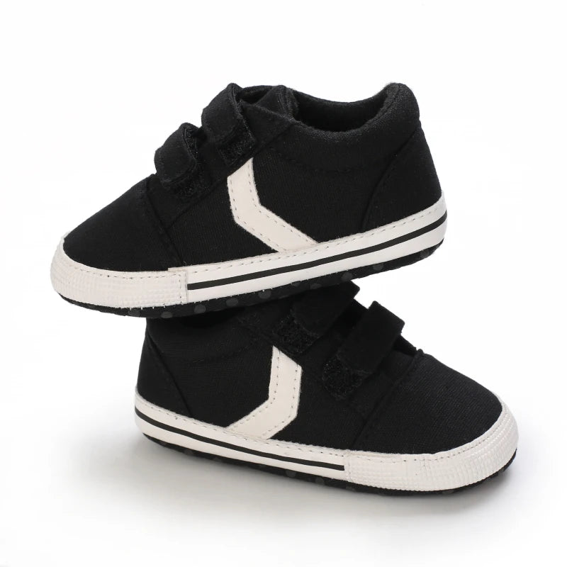 Newborn Baby Boys Girls Classic Sports Sneakers Canvas First Walkers Soft Sole Anti-Slip Comfortable Infant Toddler Shoes
