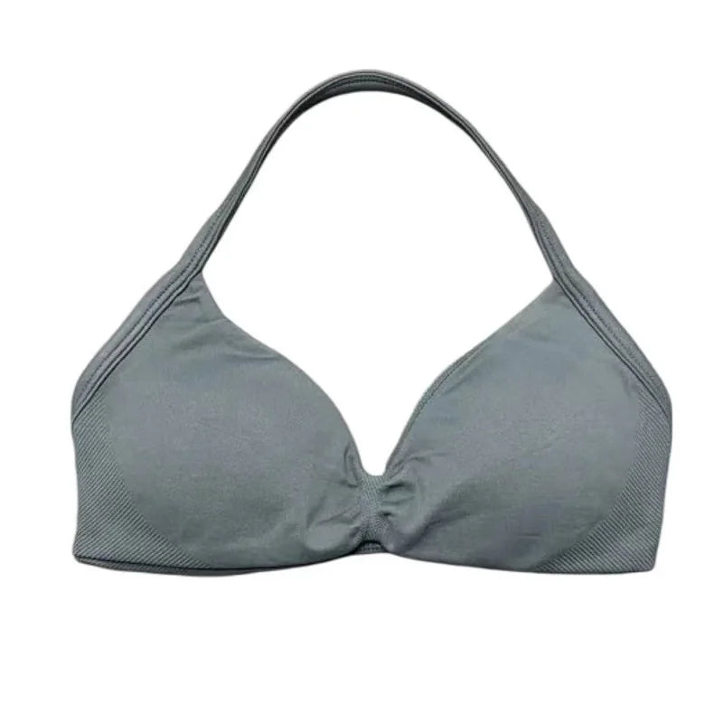 HISTELLO Sports Bra Seamless Halter Thin Strap High Support Scrunch Women Removable Pads Gym Fitness Workout Yoga Clothes