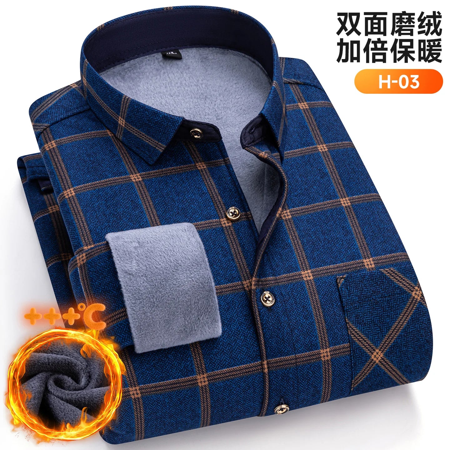 Winter Warm Men's Plaid Shirts Thickened Flannel Casual Menswear Long Sleeve Plus Size Office Workwear Casual Male Check Shirts