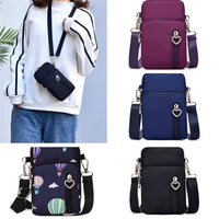 Women&#39;s Mini Shoulder Bag Oxford Waterproof Handbag Wrist Pouch Wallet Sports Cell Mobile Phone Bag Crossbody Bags for Girls