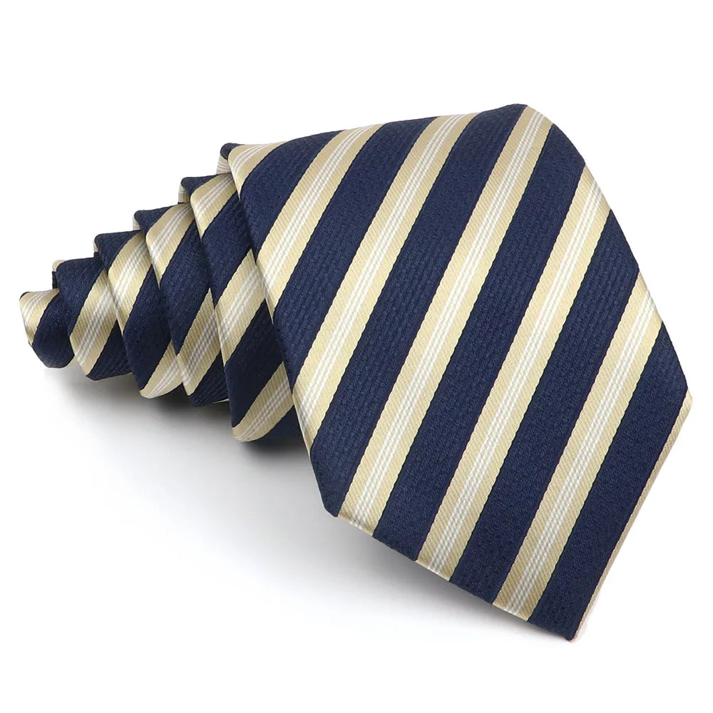New Striped Tie Men's 8cm Ties Business New Year Gift Classical Necktie Office Accessories Men Costume Daily Wear Wedding Party
