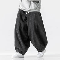 Men's Wide Leg Jeans Fashion Loose Hip Hop Denim Pants Male Solid Streetwear Vintage Straight Japanese Styles Wide Leg Pants Man