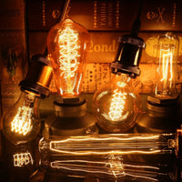 Retro Edison Bulb E27 220V 40W Light Bulb A60 ST58 ST64 T10 T45 T185 G80 G95 Filament Vintage Ampoule Incandescent Spiral Lamp