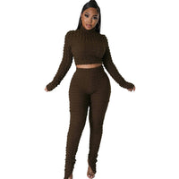 Sexy African Clothes Women 2 Piece Set Crop Tops Empire Pant Suits