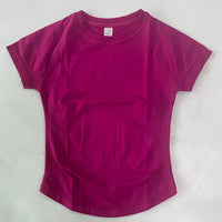 Longline Short Sleeve Top For Women Gym Crop Top Light Weight Yoga Top Shirt Stretchy Workout Clothes Running Sports Shirts