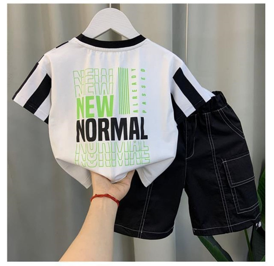 Boy Summer Clothing Suit New Children's Clothes Set Boys Short Sleeve T-Shirt Shorts 2 Piece Set Kids Sportswear Suit 2 4 6 8Y