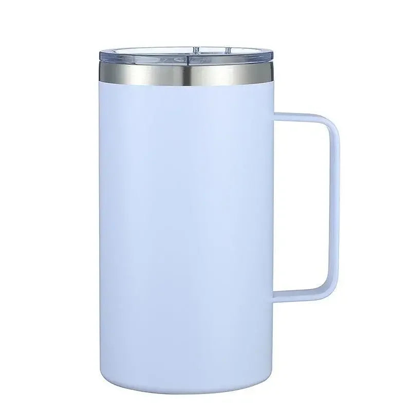 24oz Stainless Steel Insulated Cup Vacuum Thermal Mug Tumbler Coffee Mug Beer Cup with Handle Double Wall Office Vacuum Flasks