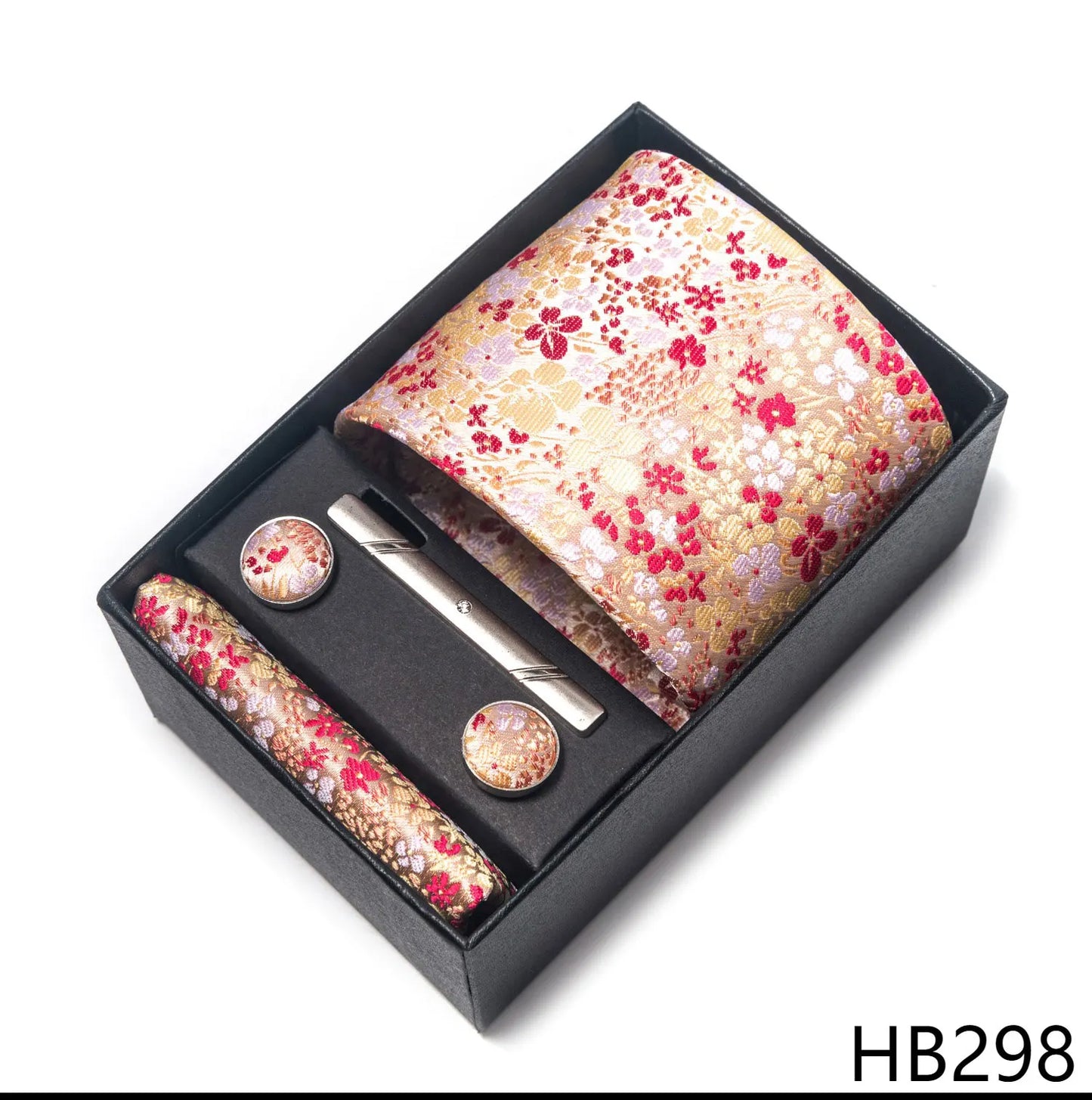 2025 New Design Fashion Brown Paisley Tie Handkerchief Cufflink Set For Men Necktie Clothing Accessories Birthday Present