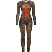 Sisterlinda Printing Slim O-Neck Long Sleeve Jumpsuit Women Sexy Popular Body-shaping Vestidos Girl Party Leisure Pencil Pants