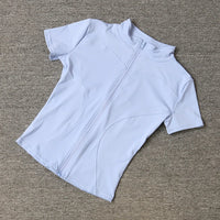 Women sport wear Slim Fit Polyester Quick-drying Full Zip Outdoor Fitness Running Tights Short Sleeves Women's Yoga Wear