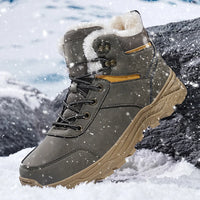 Brand Winter Men's Boots Warm Men's Snow Boots High Quality Leather Waterproof Men Sneakers Outdoor Men Hiking Boots Work Shoes
