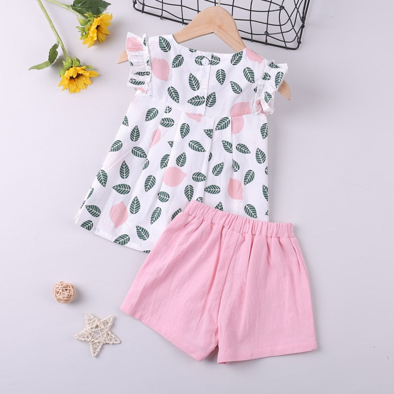 Humor Bear  Summer Girl Clothes Sets 2Pcs Fashion Navy Short Sleeve +Pleated Skirt Kids Clothes Suit Cute Toddler Clothes