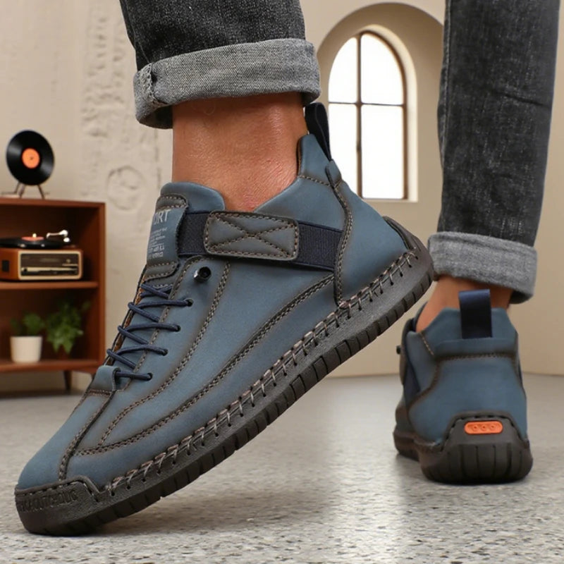 Boots Mid Top for Men British Style Retro Anti Slip Workwear Shoes Handmade Leather Loafers Casual Soft Soled Women Nude Boots