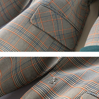 2022 New Fashion Business Interview Plaid Suits Women Work Office Long Sleeve Blazer