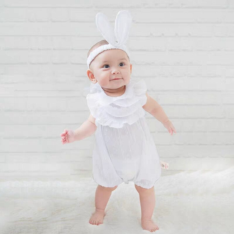 Hot Newborn Baby Dress Summer Baby Bodysuits 0-2 Years Cotton Kids Baby Girl with Long Sleeve Baby Bodysuit Infant Jumpsuit