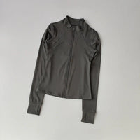 Zippered Sports Jacket for Women Yoga Suits Slim Fit Training for Jogging Long-sleeved Quick-drying Cardigan Jacket Top