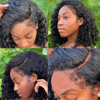 New Launched Type 4 Hairline HD Lace Front Wig Afro Kinky Curly Baby Hair Frontal Human Hair Water Wave Wigs with Curly Edges