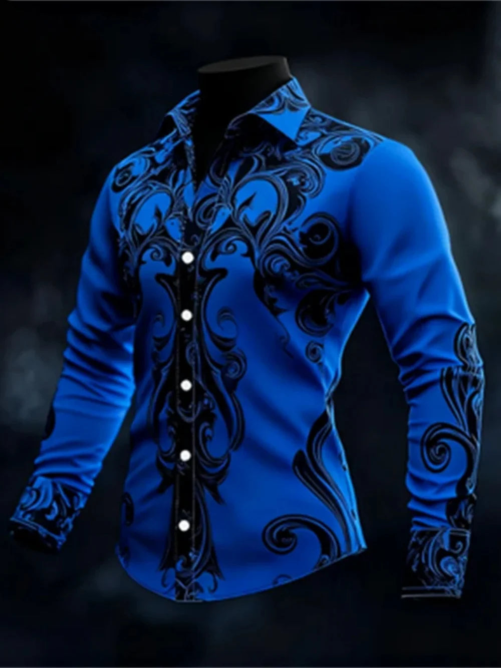 Men's Casual Long Sleeve Button up Shirt 3D Printed Ethnic Art Patterns Fashionable Comfortable Top