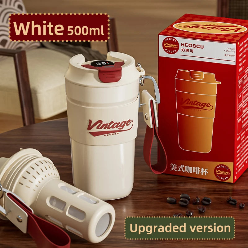 Stainless Steel Coffee Cup Outdoor Portable Thermo Coffee Cup Insulated Mugs Leak-Proof Thermos Bottle Tea Coffee Mug 500ML