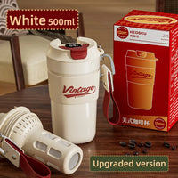 Stainless Steel Coffee Cup Outdoor Portable Thermo Coffee Cup Insulated Mugs Leak-Proof Thermos Bottle Tea Coffee Mug 500ML