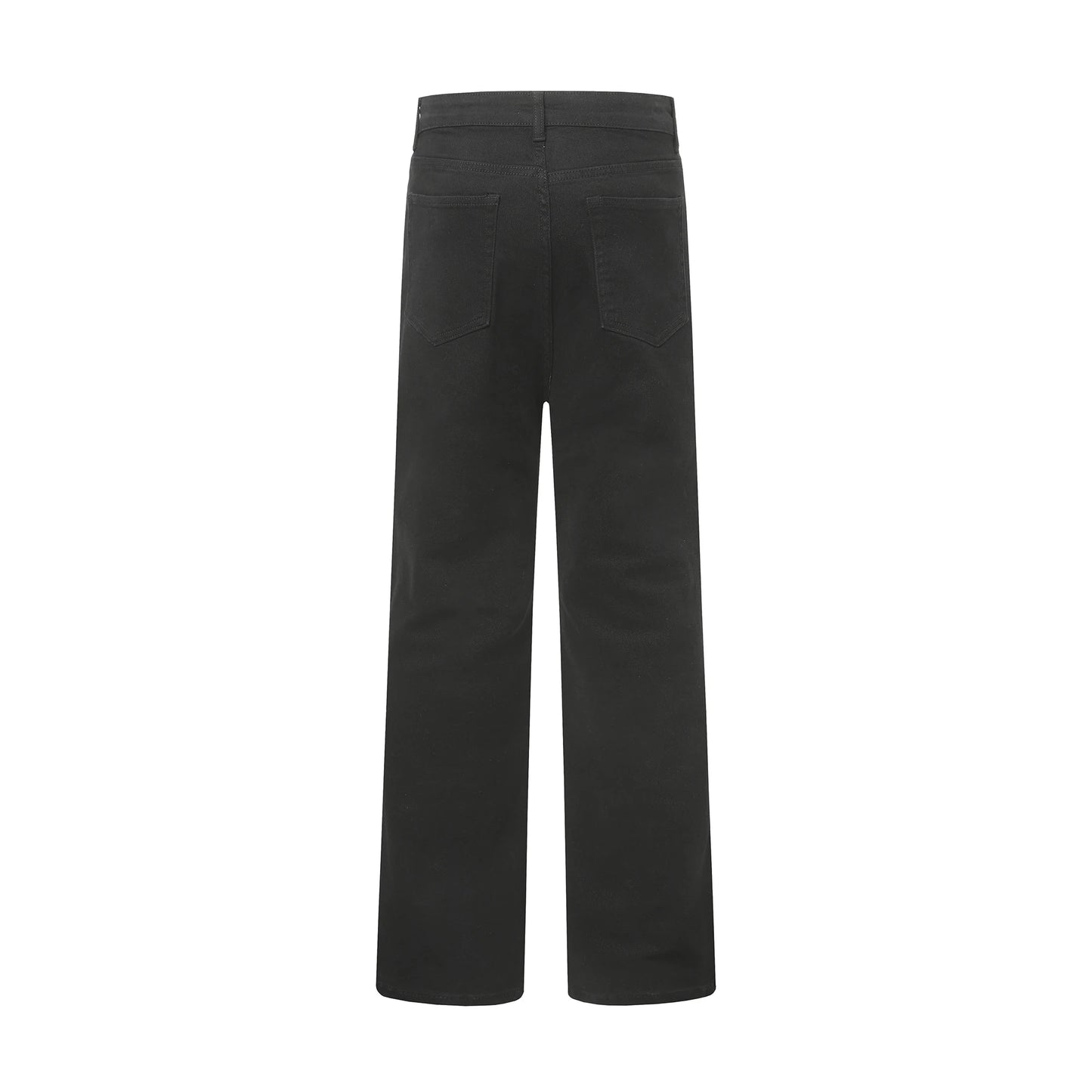 Mens White Jeans Pants Slim Fit Streetwear Distressed Black Denim Overalls Retro Y2k Solid Color Straight-leg Jeans Men Ripped