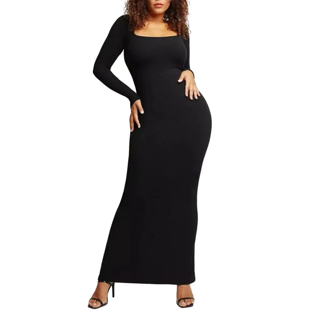 chinese dress ladies Happy Clothing Red Bodycon Long Sleeved Organza Maxi Dress in Red
