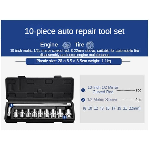 Auto Repair Toolbox Set Multifunctional Socket Wrench Set Combination Sleeve Ratchet Wrench Hand Car Repair Hardware Toolbox