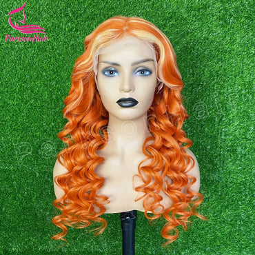 13x4 HD Transparent Front Wig Highlight Ginger Orange 613 Honey Blonde Loose Wave 13x6 HD Lace Frontal Human Hair Wigs For Women