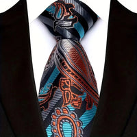 Luxury 8CM Mens Necktie Floral Paisley Classic Ties For Man Groom Jacquard Woven Neck Tie Business Wedding Party