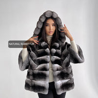 Winter Natural Rex Rabbit Fur Coat Women Short Fur Jackets Chinchilla Fur Best Seller Real Fur Jacket