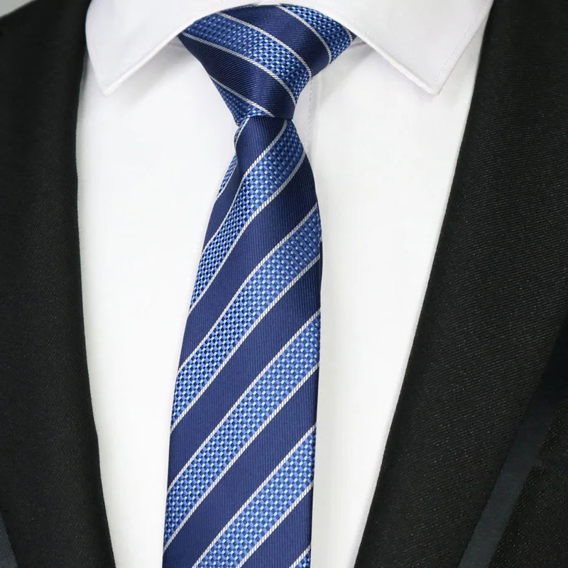 New Slim Narrow Skinny 6CM Mens Necktie Neck Ties For Man Plaids Polka Dot Stripes Jacquard Cravat Business Party Corbatas