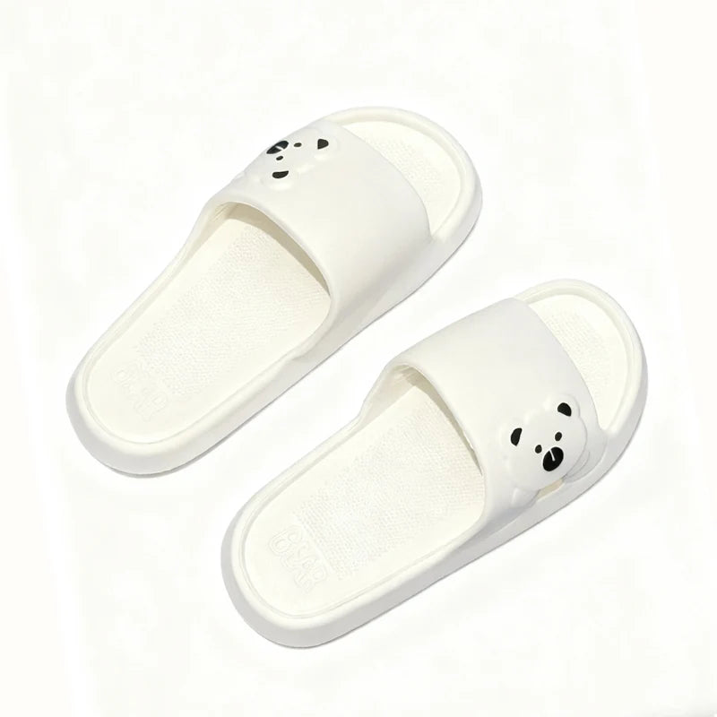 Summer Cartoon Bear Indoor Slippers for Women Lightweight Soft EVA Slides Woman Comfort Home Bathroom Non Slip Slippers