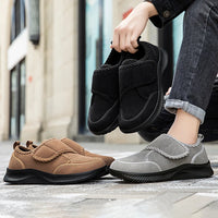 Wide Footed Shoes Winter Suede Casual Shoes Men Anti Slip Sole Loafers Women Minimalist Style Snow Comfortable Thick Soled Shoes