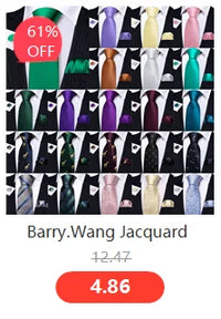 Barry.Wang Gold Silk Mens Tie Hanky Cufflinks Set Yellow Beige Orange Luxury Jacquard Necktie For Male Wedding Business Party