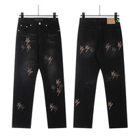 Spring Summer New Fashion Casual Hip Hop Softened Denim Straight Leg Pants High Street Men Women Loose Comfortable Jeans