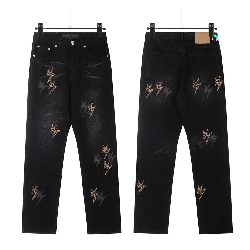 Spring Summer New Fashion Casual Hip Hop Softened Denim Straight Leg Pants High Street Men Women Loose Comfortable Jeans