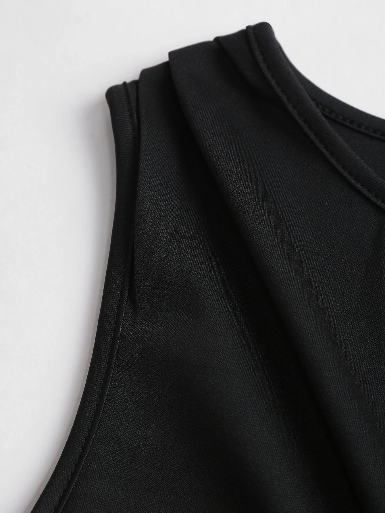 Black one shoulder cinched waist wide leg jumpsuit,Black single shoulder belted wide leg bodysuit