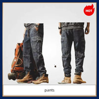 2025 New Casual Jeans for Men - Loose Fit Straight Leg Multi-Pocket Cargo Pants