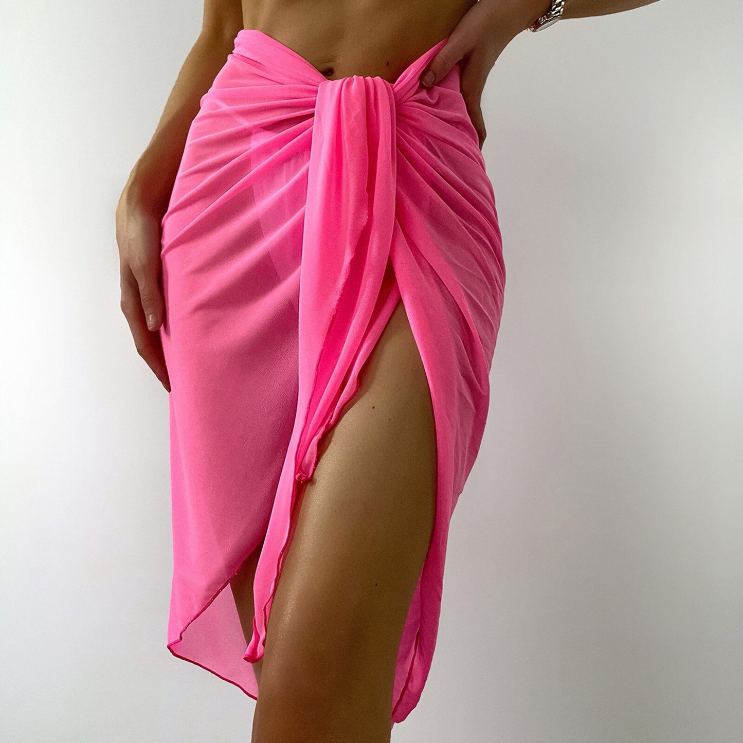 Women Mesh Ruffle Trim Cover Up Pants Beach Cover Up Beach Wrap Bikini Shiny Wraps Cover Ups For Swimwear Ruffle Pants