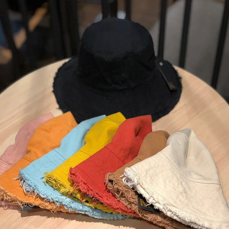 Fashion Foldable Burrs Bucket Hatsfor Women Men Beach Sun Visor UV Protection UPF 50+ Sun Hat Summer Large Wide Brim Panama Bob