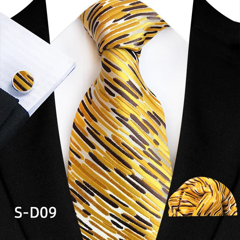 Flower Dot Ties For Men Luxury 8cm Wide Floral Wed Necktie Pocket Square Cufflinks Set Fashion For Men Party Wedding Gift