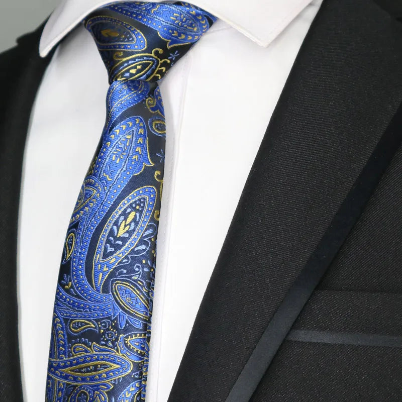New Slim Narrow Skinny 6CM Mens Necktie Neck Ties For Man Plaids Polka Dot Stripes Jacquard Cravat Business Party Corbatas