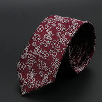 New Men Ties Solid Color Stripe Print Floral 6cm Jacquard Business Neckties Narrow Skinny Tie Wedding Prom Daily Wear Accessory